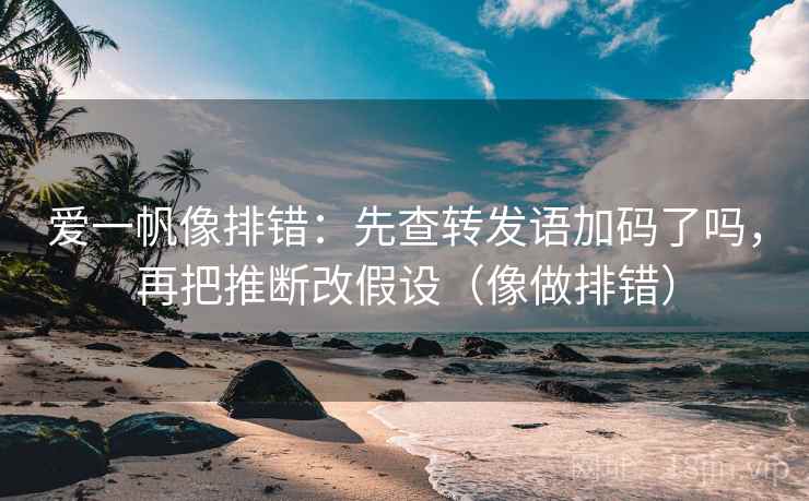 爱一帆像排错：先查转发语加码了吗，再把推断改假设（像做排错）